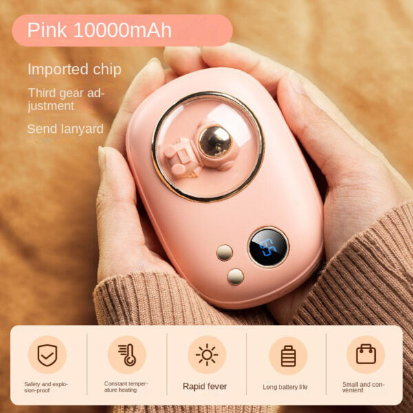 "2-in-1 Hand Warmer & Power Bank – Mini Space Number Display, Rechargeable Portable Heater" - Image 4