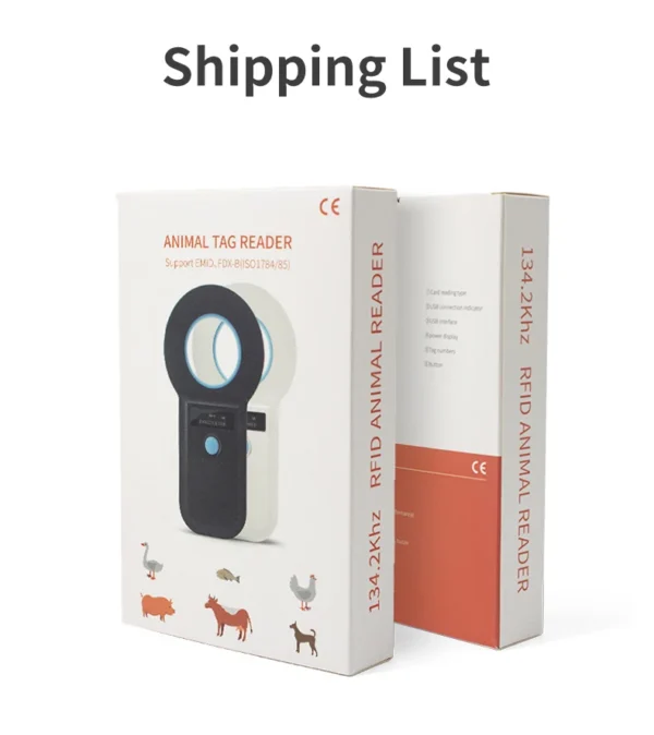 134.2KHz Dog Cat Reader for Animal Ear Tag Glass Chip RFID Handheld Microchip Reader Scanner for Pet Animals - Image 6