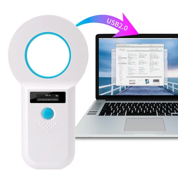 134.2KHz Dog Cat Reader for Animal Ear Tag Glass Chip RFID Handheld Microchip Reader Scanner for Pet Animals - Image 3