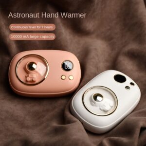 "2-in-1 Hand Warmer & Power Bank – Mini Space Number Display, Rechargeable Portable Heater"