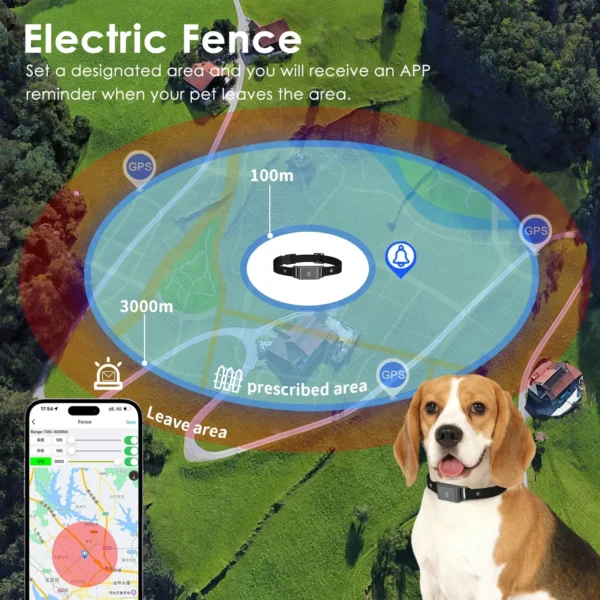 4G GPS Pet Tracker for Dogs Cats Waterproof GPS WIFI Location & Smart Activity Tracker Fashionable neck collar for iOS Android - Image 2