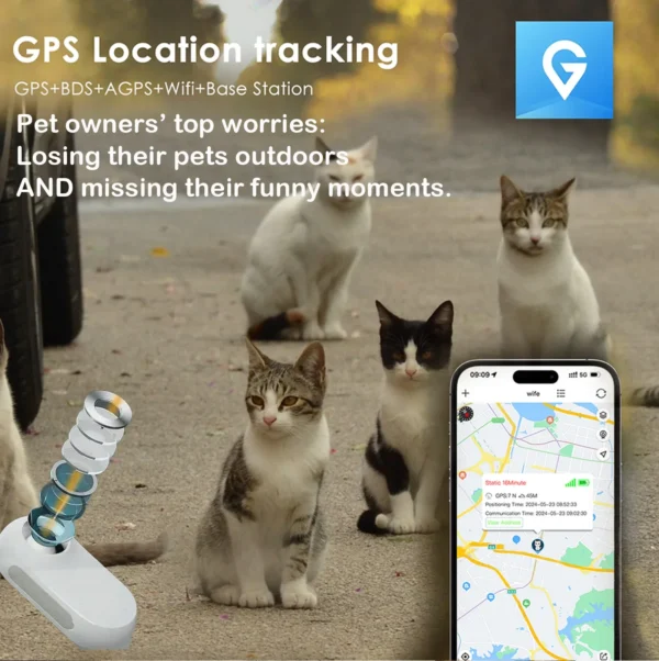 Waterproof 4G GPS Pet Tracker+Mini Body Camera for Dogs Cats Outdoor Adventures 2 in1 Smart Collar with Tracking Video Recording - Image 4