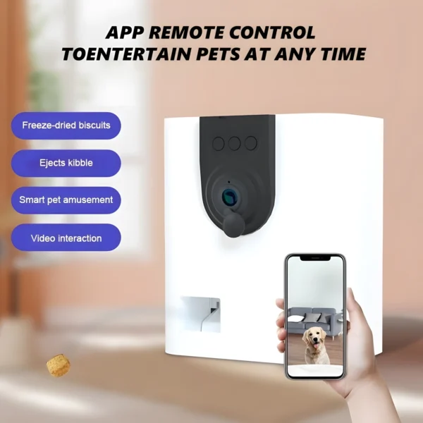 Smart Pet Food Machine High-quality with Video Camera Pet APP Remote Interactive Dialogue Snacks Feeder Dog Feeder Dispenser - Image 3