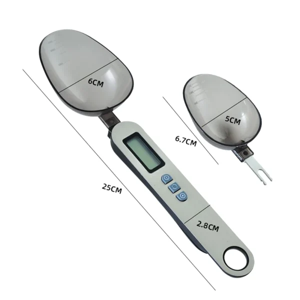 Digital Kitchen Scale with LCD Display and 2 Spoon Heads for Measuring Food 25cm - Image 3