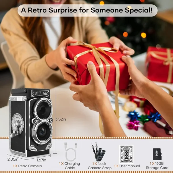 Mini Retro Digital Camera with 1.54inch Screen 1080p Video 12MP Photos Compact - Image 4