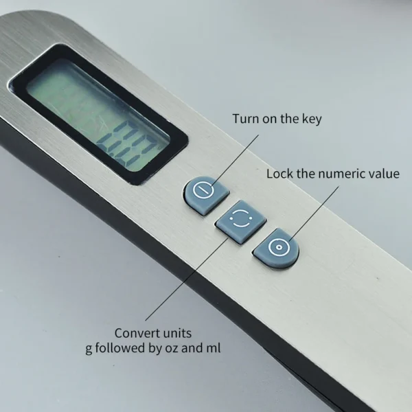 Digital Kitchen Scale with LCD Display and 2 Spoon Heads for Measuring Food 25cm - Image 5