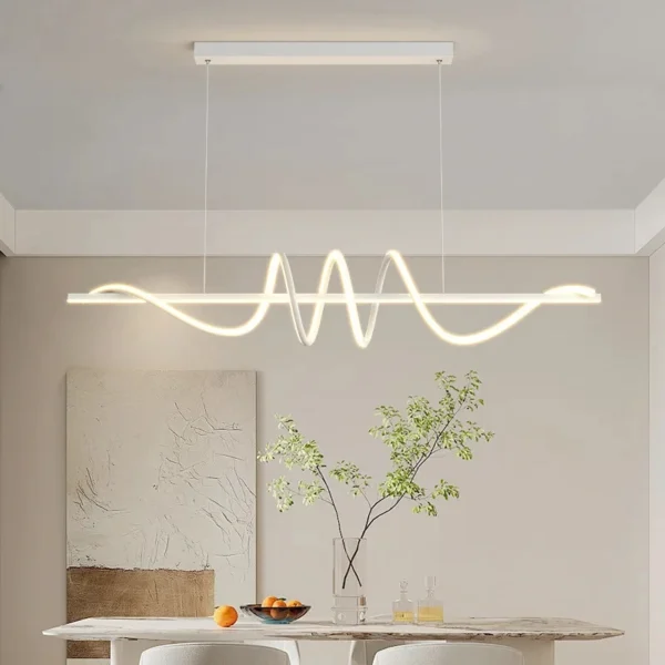 Modern Dining Linear Wavy Pendant Light - Image 3