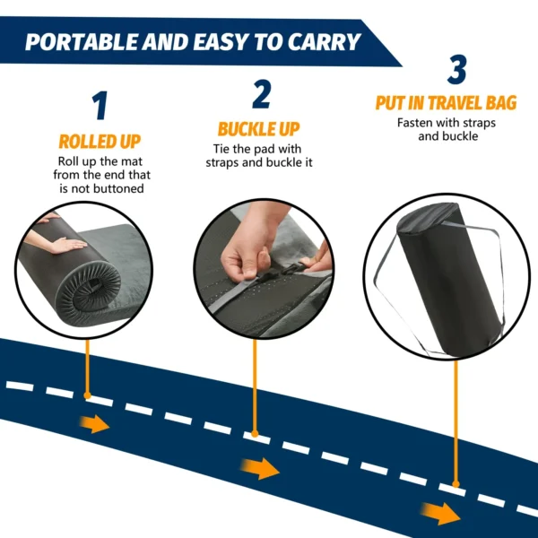 WESTTUNE Portable Memory Foam Mattress with Travel Bag – For Home, Camping & Car Use - Image 5
