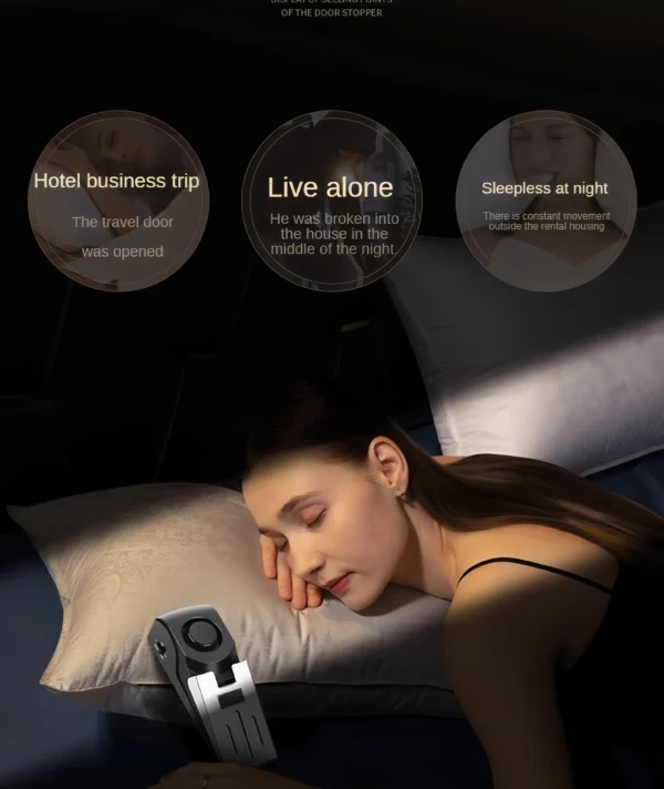 Portable Anti-theft Alarm Anti-wolf Anti-theft Household Door Crack and Door Plug Hotel and B&B Home Alarm for Girls LivingAlone - Image 5