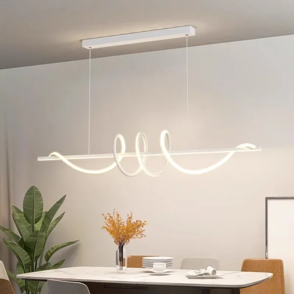 Modern Dining Linear Wavy Pendant Light - Image 5