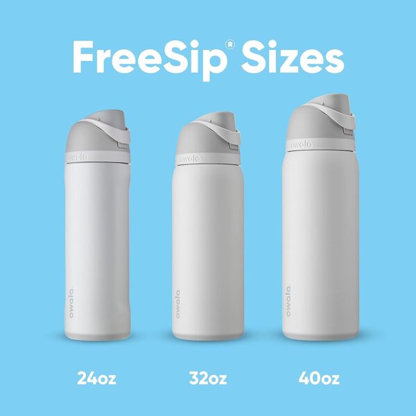FreeSip Insulated Stainless Steel Water Bottle with Straw 24 Ounces, Denim - Image 5