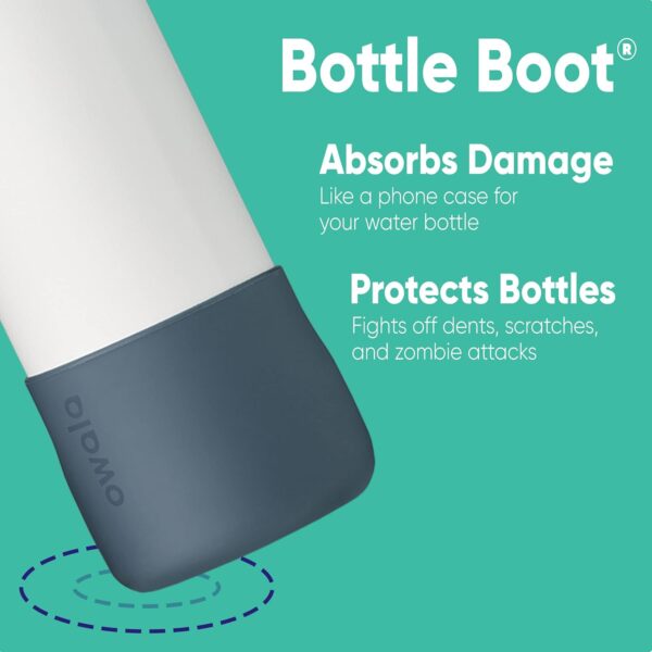 Silicone Water Bottle Boot, Anti-Slip Protective Sleeve for 25 Ounces, Blue - Image 2