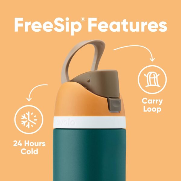 FreeSip Insulated Stainless Steel Water Bottle with Straw 24 Ounces, Denim - Image 4