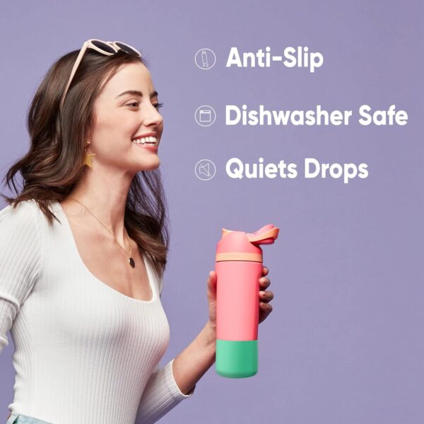 Silicone Water Bottle Boot, Anti-Slip Protective Sleeve for 25 Ounces, Blue - Image 3