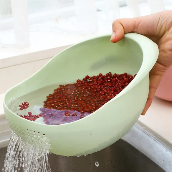 2-In-1 Rice Strainer Beans Washer Strainers And Colanders-Washing Bowl For Vegetables And Fruits - Image 6