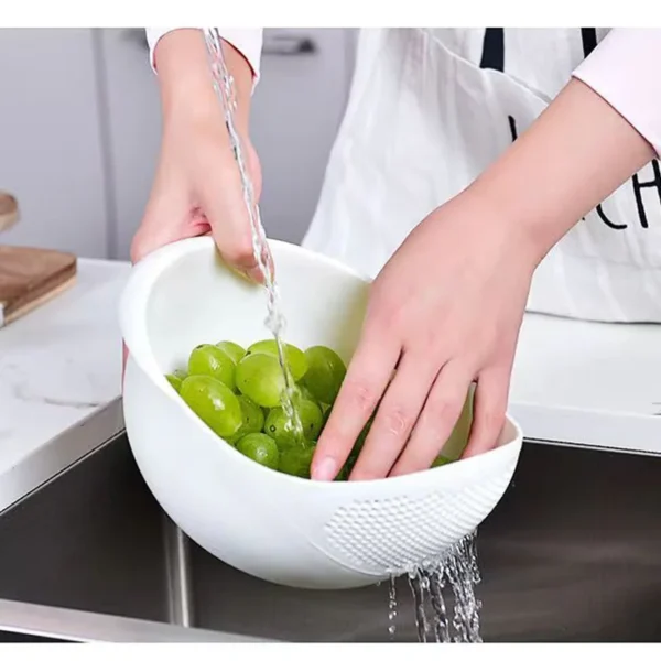 2-In-1 Rice Strainer Beans Washer Strainers And Colanders-Washing Bowl For Vegetables And Fruits - Image 4